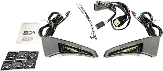 Custom Dynamics Chrome LED Tour Pak Backrest Lights 14-15 Harley Touring CVO