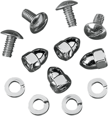 Drag Specialties Chrome 4 Pack Acorn License Plate Nut Set for Harley Davidson