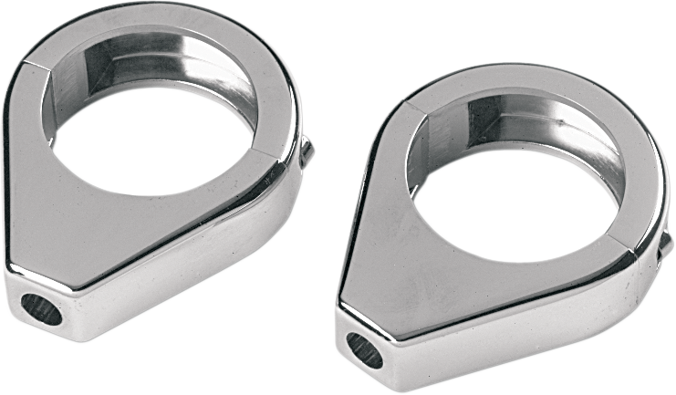 Drag Specialties Pair Chrome 41mm Front Fork Turn Signal Clamps for Harley