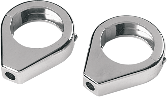 Drag Specialties Pair Chrome 41mm Front Fork Turn Signal Clamps for Harley