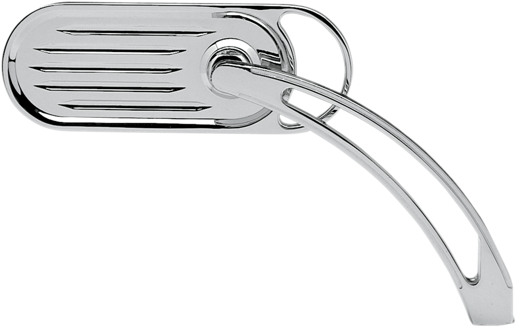 Arlen Ness Chrome Grooved Slingshot Front Handlebar Mirror Set fits Harley