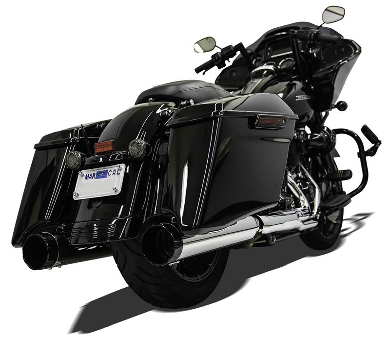 Bassani Straight Can Exhaust Chrome Mufflers for 2017-2023 Harley Touring Bagger