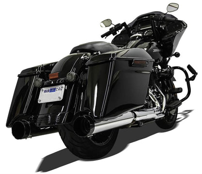 Bassani Straight Can Exhaust Chrome Mufflers for 2017-2023 Harley Touring Bagger