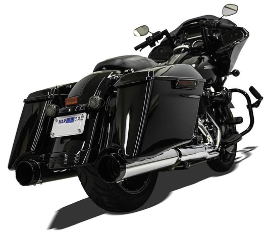 Bassani Straight Can Exhaust Chrome Mufflers for 2017-2023 Harley Touring Bagger