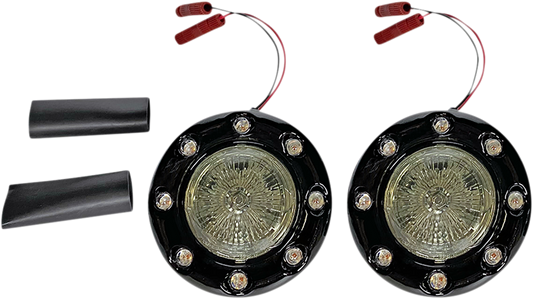 Custom Dynamics ProBEAM Black Smoke LED Bullet Ringz Turn Signals 2014-23 Indian