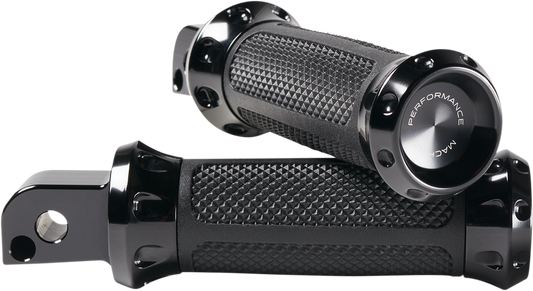 Performance Machine Black Over Drive Passenger Footpegs 2018-2020 Harley Softail