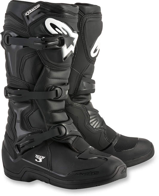 Alpinestars Adult Black Tech 3 Off-Road MX ATV Dirtbike Riding Racing Boots