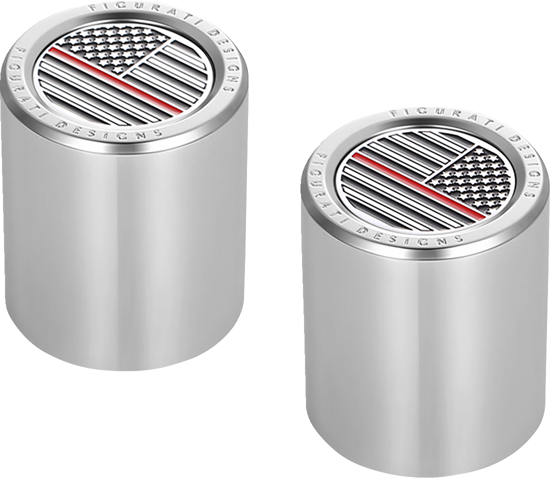 Figurati Red Line USA Flag Short Magnetic Docking Hardware Covers for Harley