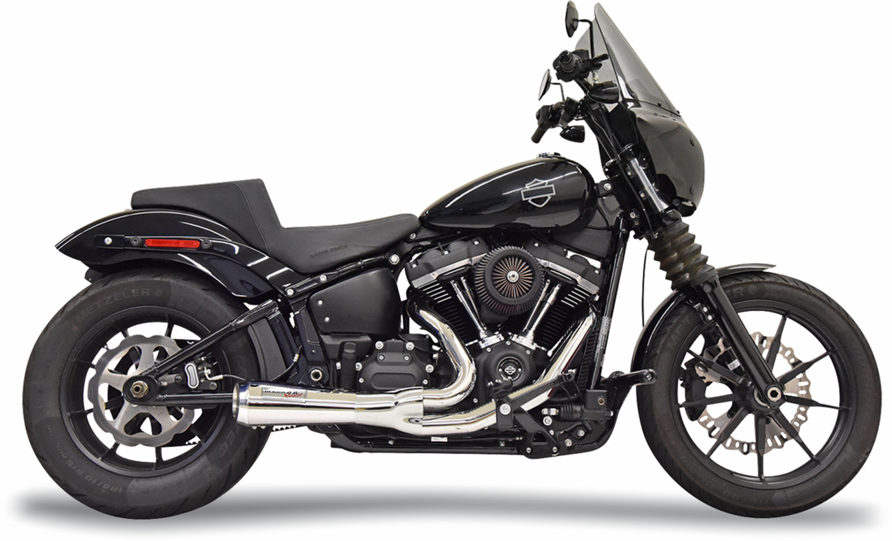 Bassani Ripper Chrome Short 2-1 Exhaust System fits 2018-2023 Harley Softail M8