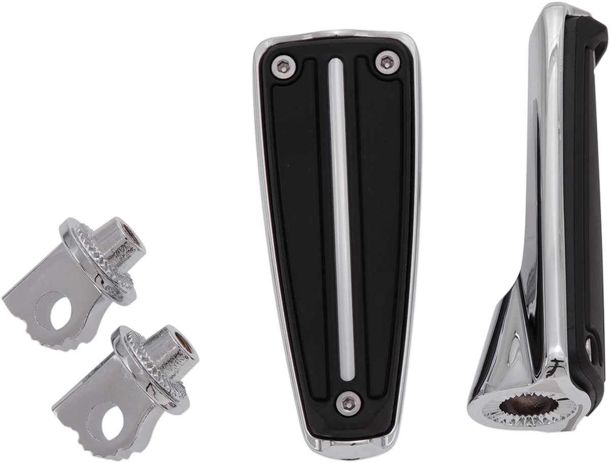 Ciro Chrome Rail Driver Passenger Universal Male-Mount Motorcycle Foot Pegs