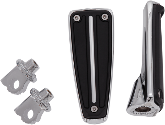 Ciro Chrome Rail Driver Passenger Universal Male-Mount Motorcycle Foot Pegs