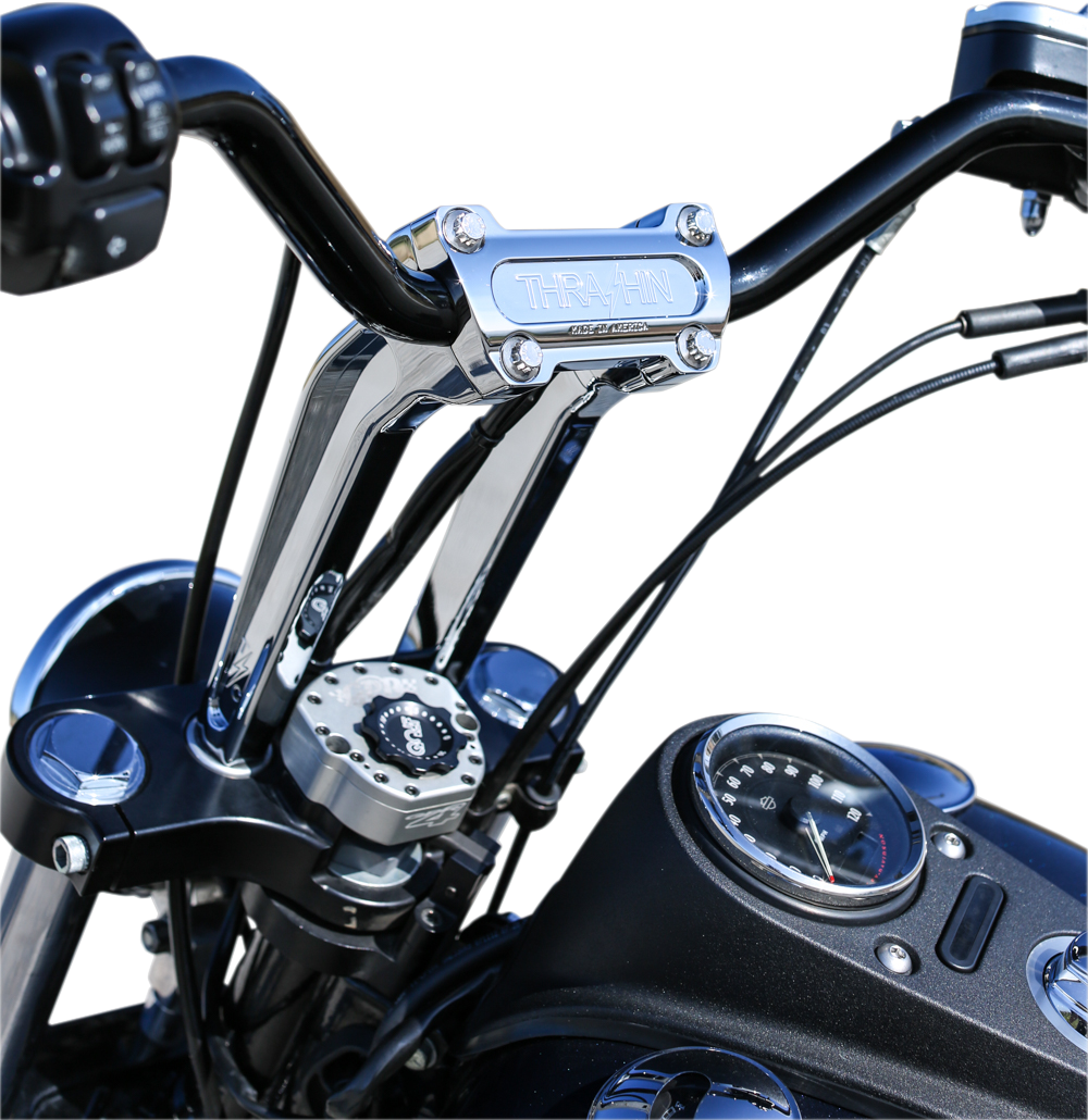 Thrashin Supply Chrome 9.5" Pullback Motorcycle Handlebar Risers for Harley