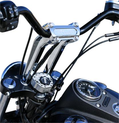 Thrashin Supply Chrome 9.5" Pullback Motorcycle Handlebar Risers for Harley