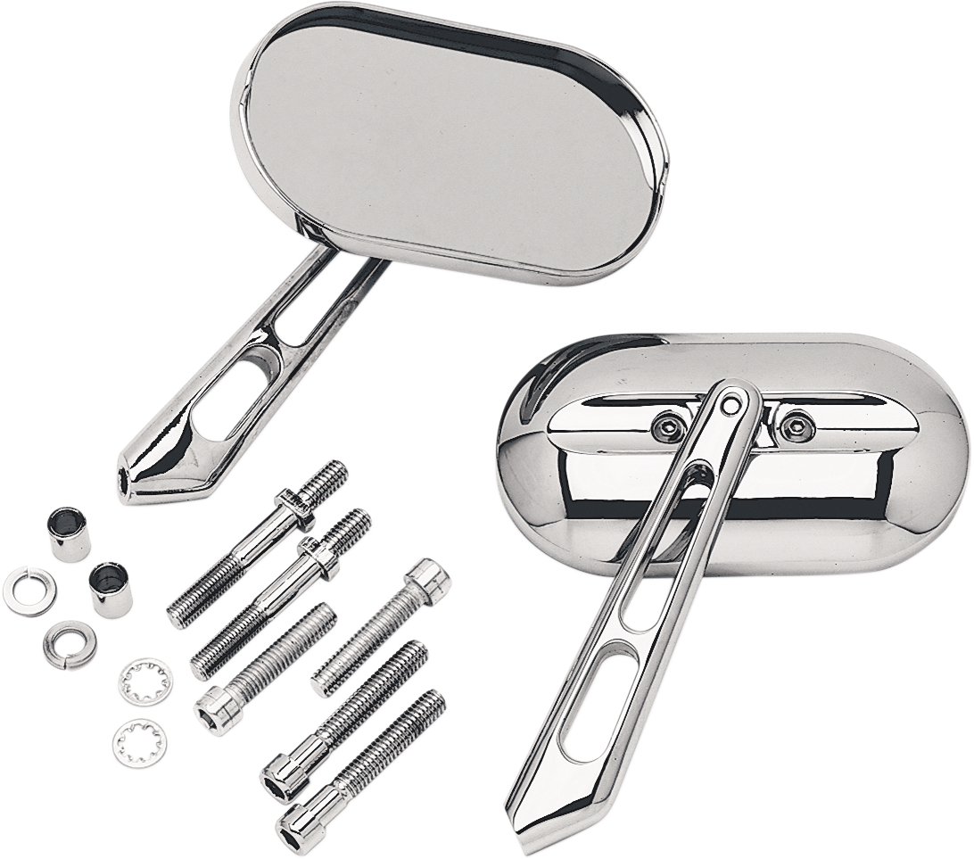 Kuryakyn 1428 Chrome Silver Magnum Convex Small Screw in Motorcycle Mirrors