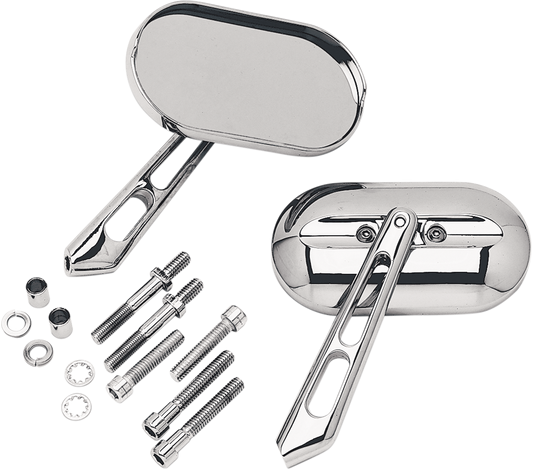 Kuryakyn 1428 Chrome Silver Magnum Convex Small Screw in Motorcycle Mirrors