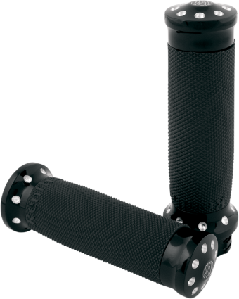 Roland Sands Black TBW Tracker Grips 2008-2024 Harley Touring Softail FLSS FLSTF