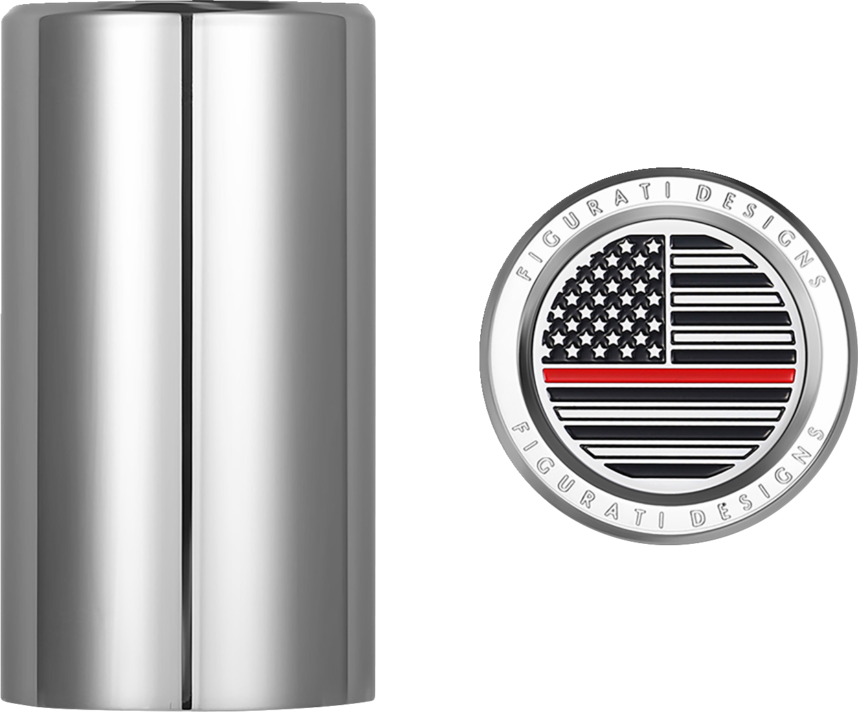 Figurati Red Line USA Flag Long Magnetic Docking Hardware Covers for Harley