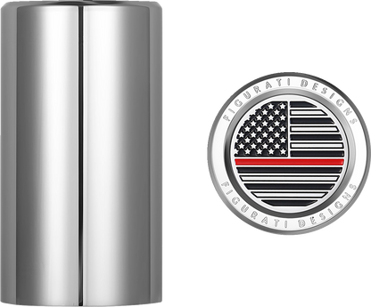 Figurati Red Line USA Flag Long Magnetic Docking Hardware Covers for Harley