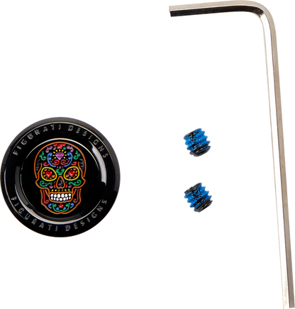 Figurati Designs Sugar Skull Black Heel-Toe Shifter Cover 1980-2023 Harley