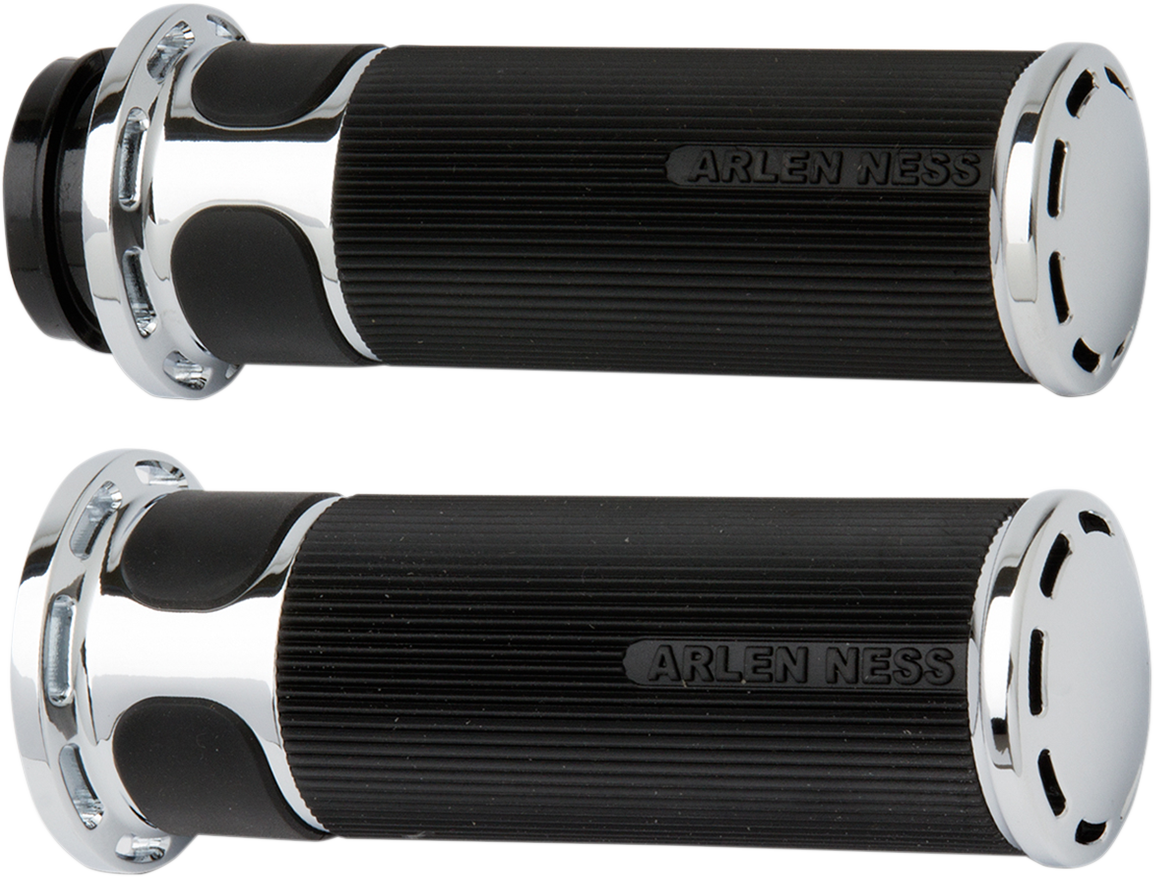 Arlen Ness Slot Track Fusion 1" Cable Hand Grips 1980-2022 Harley Davidson