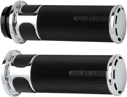 Arlen Ness Slot Track Fusion 1" Cable Hand Grips 1980-2022 Harley Davidson