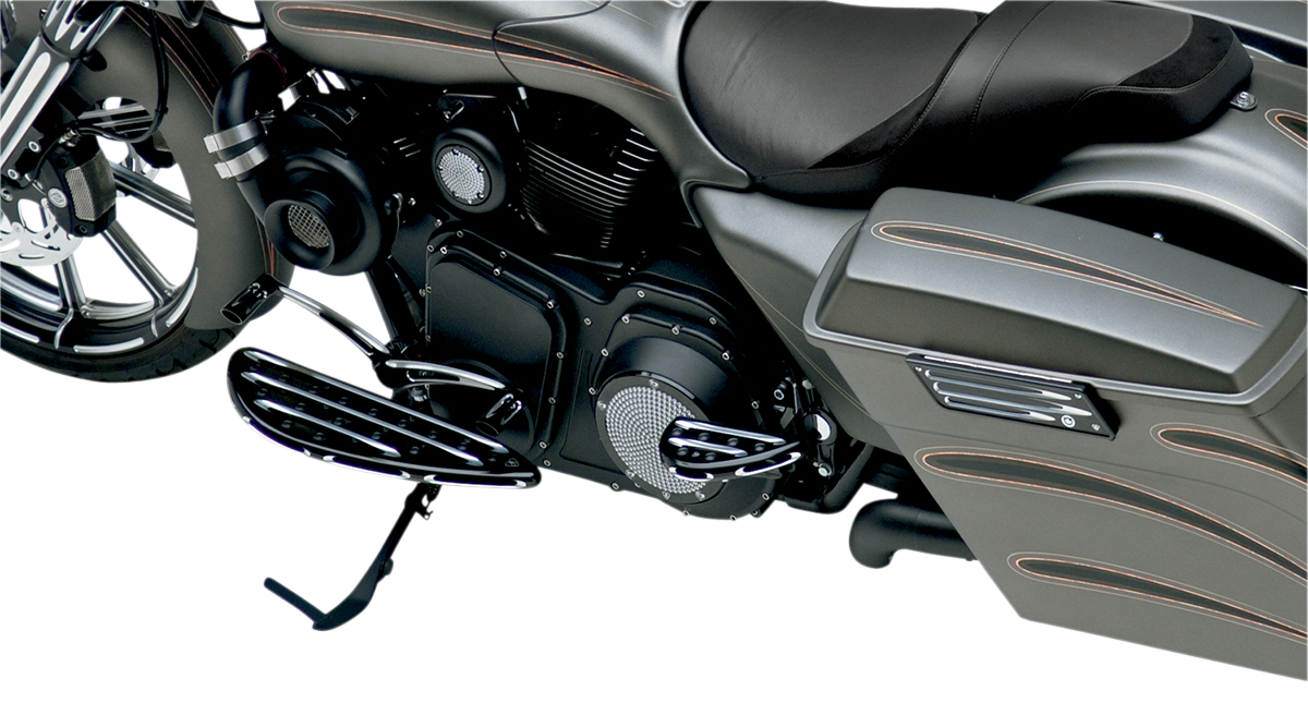 Arlen Ness Black Deep Cut Driver Floorboards 1980-24 Harley Touring 06-833