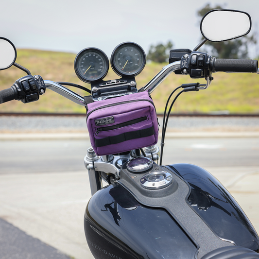 Thrashin Supply Purple Motorcycle Handlebar Storage Bag Harley Davidson THB-0024