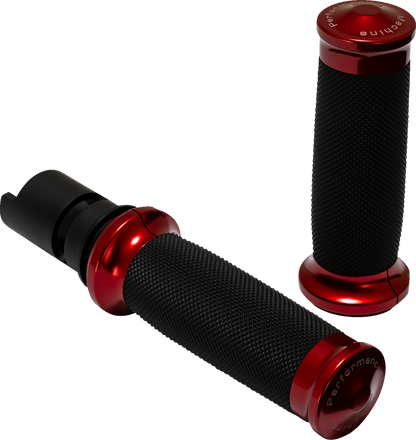 Performance Machine Contour Red Hand Grips for 2023-2025 Harley Touring Softail