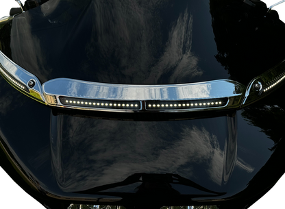 Custom Dynamics Chrome Windshield Trim LED Light for 2015-2024 Harley Road Glide