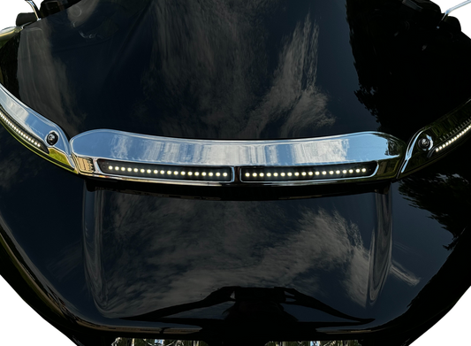 Custom Dynamics Chrome Windshield Trim LED Light for 2015-2024 Harley Road Glide