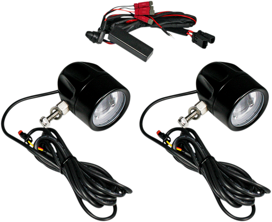 Custom Dynamics Black Probeam Halo LED Universal Fog Lights Harley Davidson