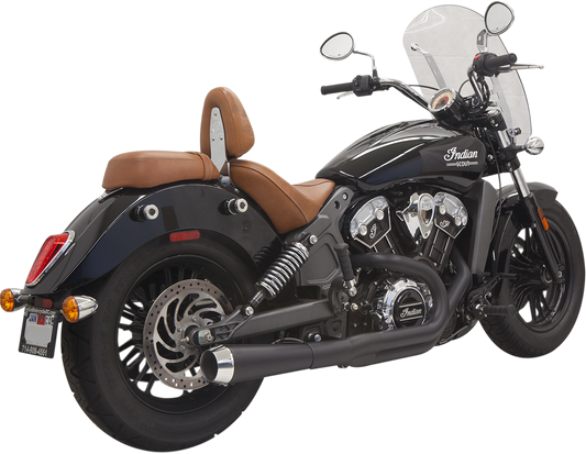 Bassani Black 2-1 Road Rage Megaphone Exhaust for 2015-2024 Indian Scout Bobber