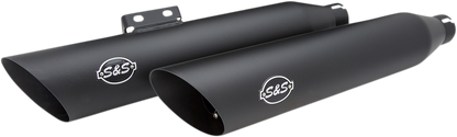 S&S Black Race Dual Slash Cut Slip on Exhaust Mufflers for 18-22 Harley Softail