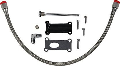 Drag Specialties Black Engine Oil Spout Kit 02-06 Harley Touring FLHR FLTR FLHT