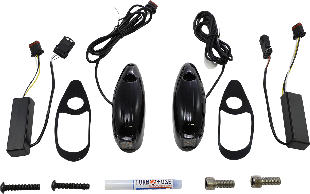 Custom Dynamics Black Front LED Turn Signals fits 2015-2024 Harley Road Glide