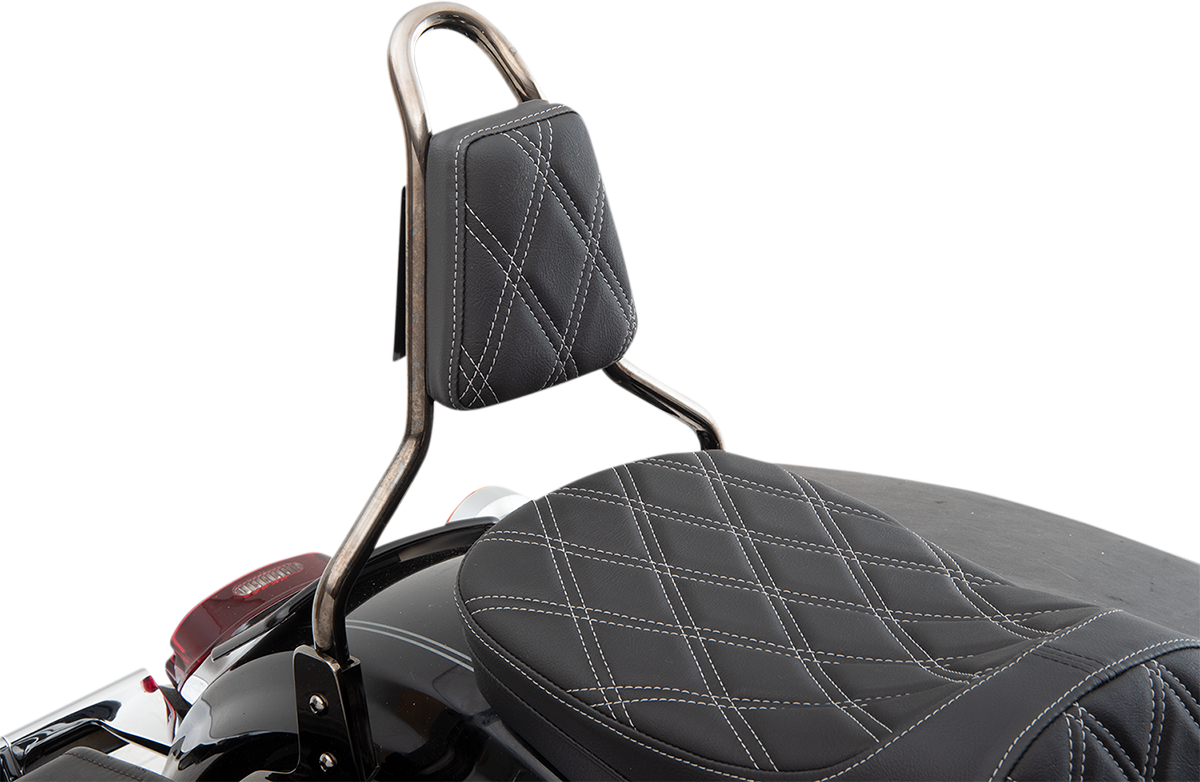 Drag Specialties Black Silver 5-3/4" Backrest Pad for Tapered Round Sissy Bar