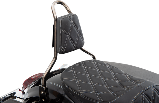 Drag Specialties Black Silver 5-3/4" Backrest Pad for Tapered Round Sissy Bar