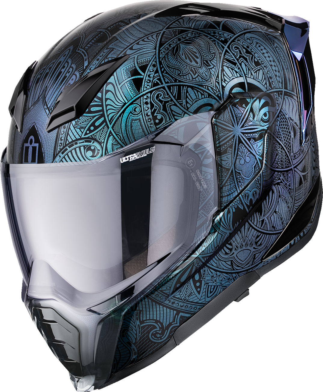 Icon Ultraflite Opal Mandala Blue MIPS Full Face Adult Street Motorcycle Helmet