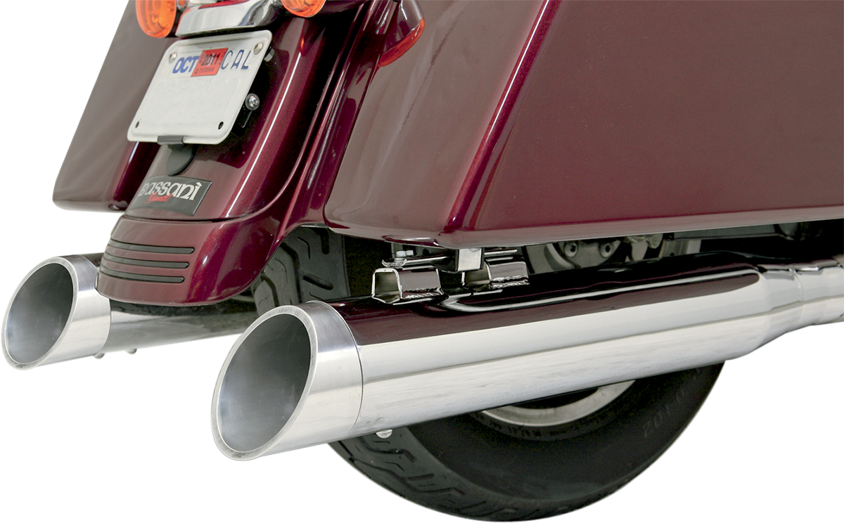 Bassani Polished 4" Slash Cut Exhaust Muffler End Cap for Harley Davidson