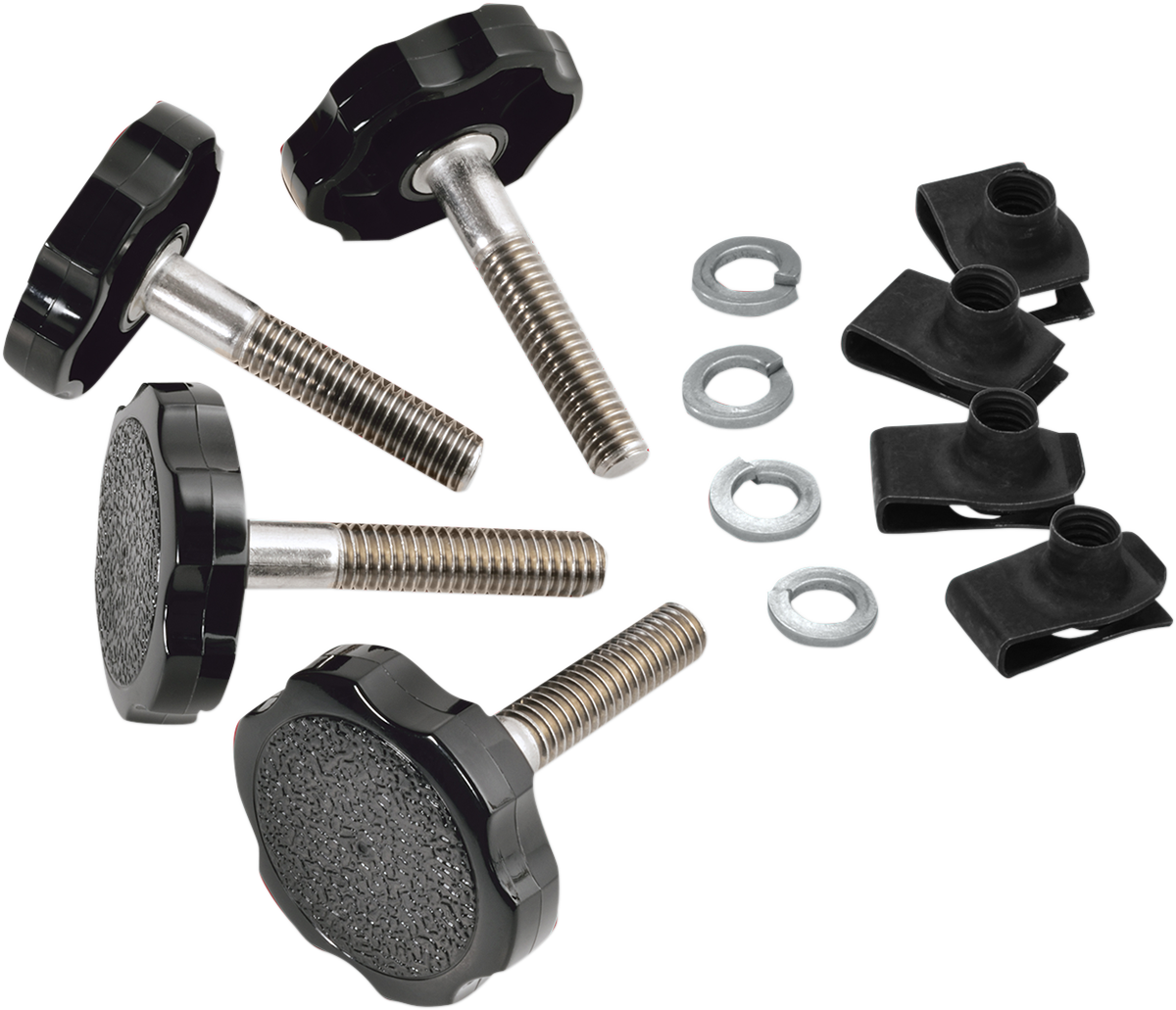 Show Chrome Black 4 Pack Saddlebag Fastener Hardware for 1995-23 Harley Touring