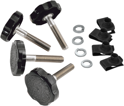 Show Chrome Black 4 Pack Saddlebag Fastener Hardware for 1995-23 Harley Touring