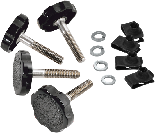 Show Chrome Black 4 Pack Saddlebag Fastener Hardware for 1995-23 Harley Touring