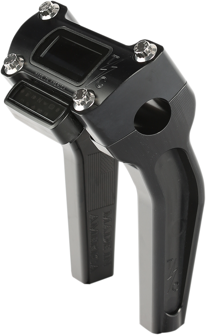 Thrashin Black Gauge Cutout 6.5" Handlebar Risers for 2018-2025 Harley Softail