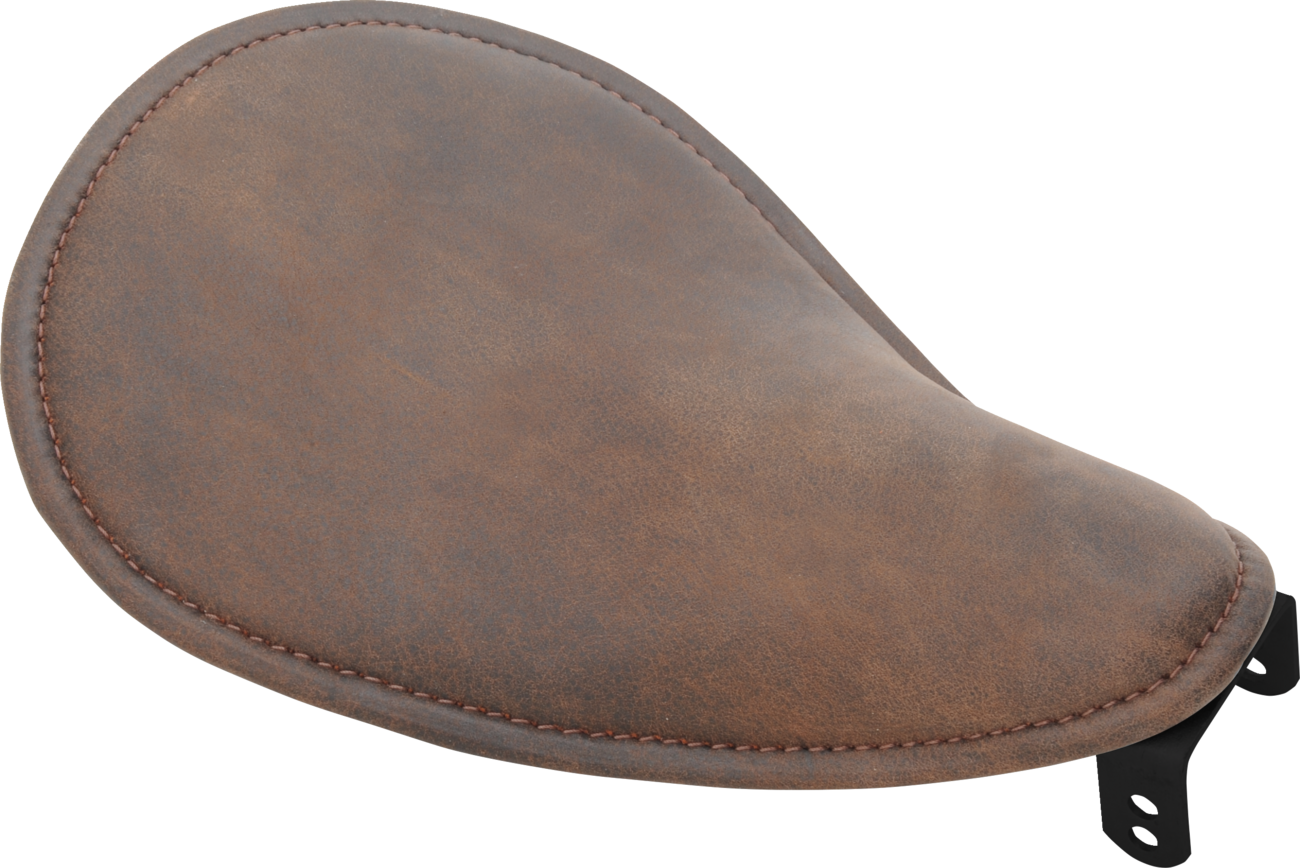 Drag Specialties Small Low-Profile Brown Leather Motorcycle Spring Solo Seat