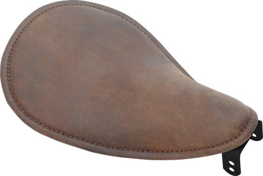 Drag Specialties Small Low-Profile Brown Leather Motorcycle Spring Solo Seat