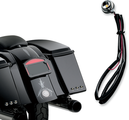 Cycle Visions Lucifer Chrome Pair Red LED Rear Marker Lights for Harley Davidson