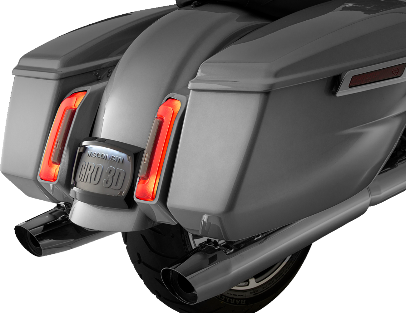 Ciro Curved LED Black License Plate Frame for 2023-2025 Harley Touring M8 40520