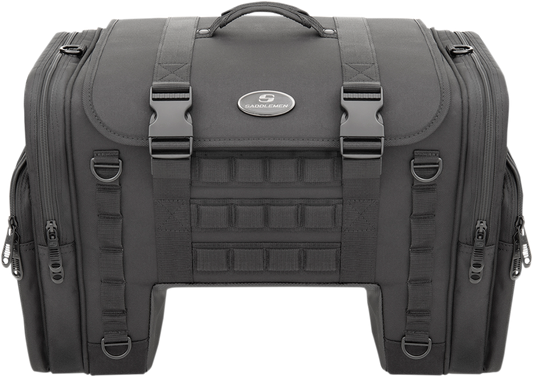 Saddlemen Black Textile Tactical Deluxe Cruiser Tail Bag for Harley Touring
