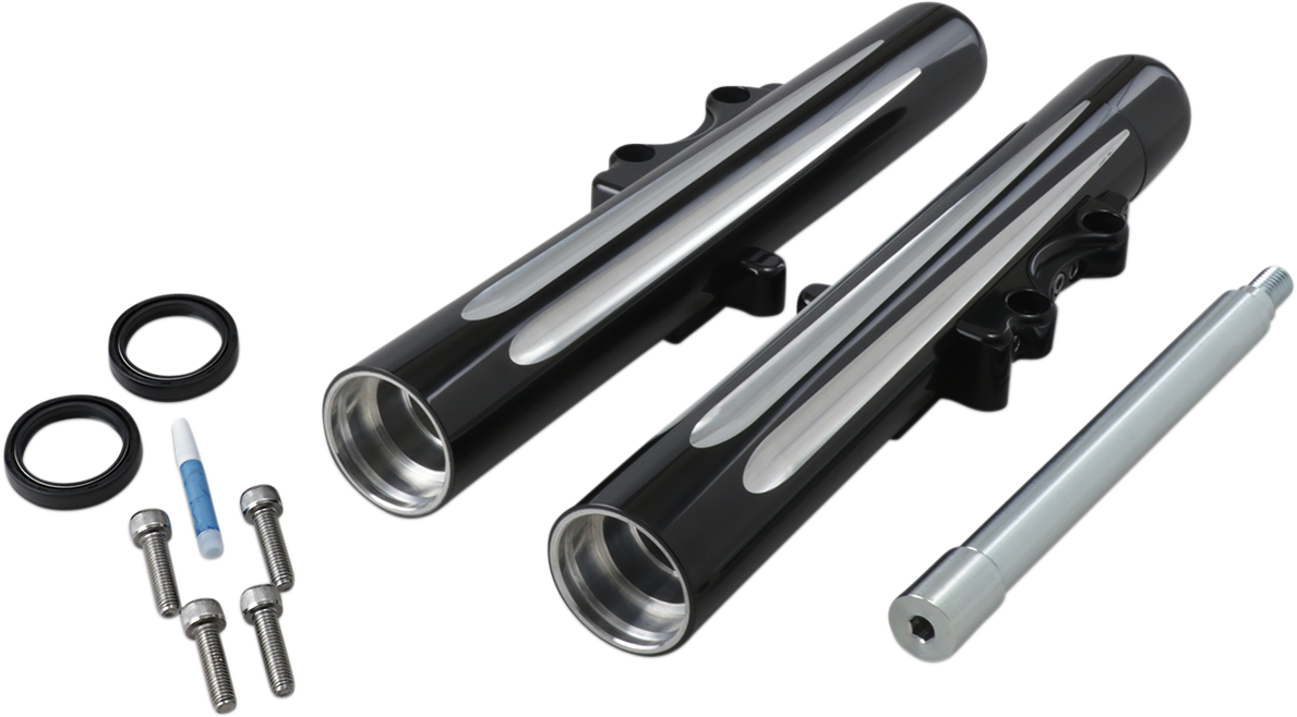 Arlen Ness Black Fork Hot Legs Deep Cut Dual Disc for 2008-2013 Harley Touring