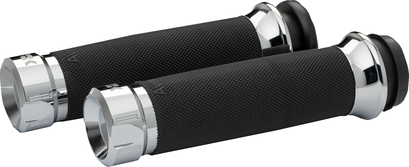 Khrome Werks Klassic Contour Chrome Cable Hand Grips for 1980-22 Harley Davidson